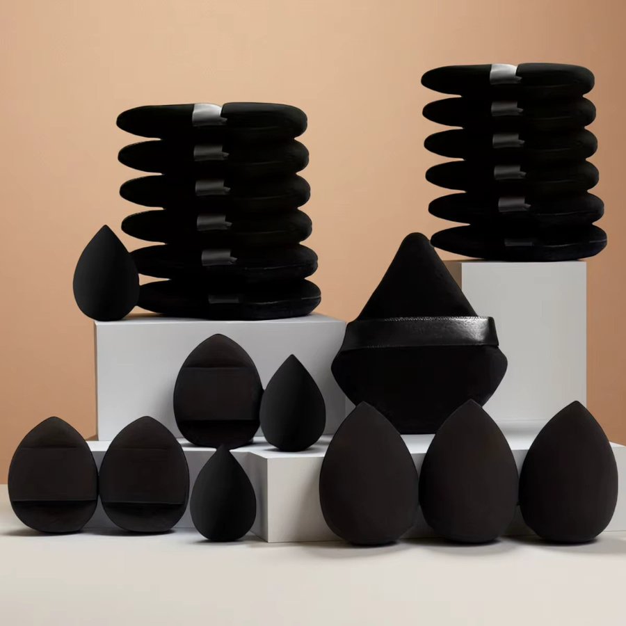 HUAZDS Schwamm-Set, 22-teilig, Velour-Blender, Schwarz, Unisex - Bild 1
