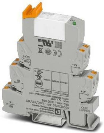 Phoenix Contact PLC-RPT-12DC/1IC/ACT Relaisbaustein, 12 V/DC, 6 A, 1 Schließer, grau - Bild 1