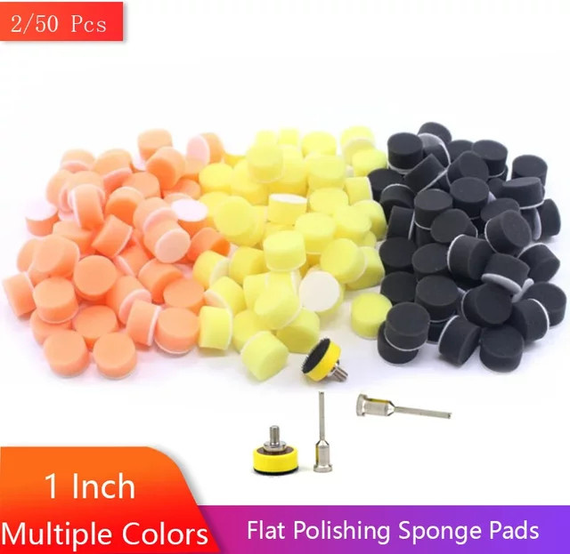 Vibratite Flache Polierpads-Set mit Klettverschluss in Mehrfarben, Durchmesser: 2,5 cm, zum Polieren und Wachsen für Auto und Dremel Rotationswerkzeuge - Bild 1