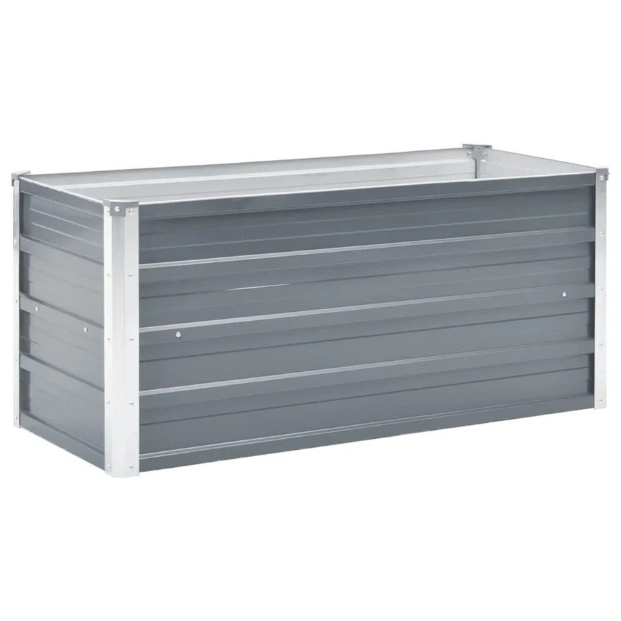 vidaXL Garten-Hochbeet aus verzinktem Stahl in Grau, B/T/H: 100 x 40 x 45 cm - Bild 2