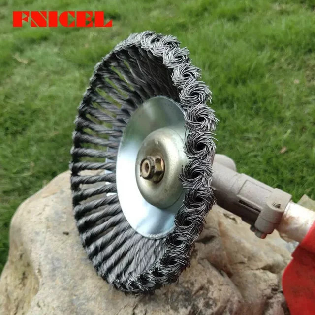 FNICEL Unkrauttrimmer Kantenkopf aus Kohlenstoffstahl in Silber, 6/8 Zoll Bruchsicher mit abgerundeten Kanten für Rasenmäher und Gartenarbeit - Bild 1