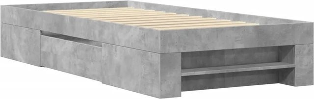 vidaXL Bettgestell aus Holzwerkstoff in Betongrau mit Schubladen, B/T/H: 100 x 200 x 33 cm - Bild 1