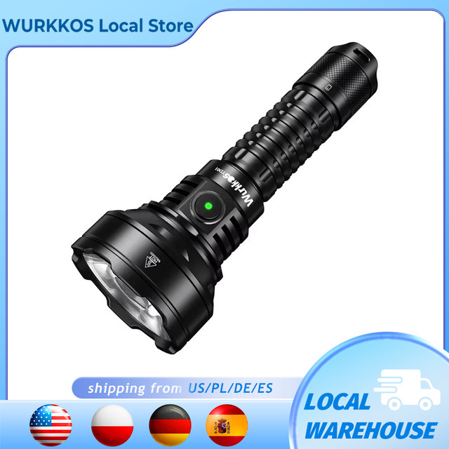 Wurkkos TD01 taktische LED Taschenlampe mit USB-C, 2200 Lumen, Schwarz - Bild 1
