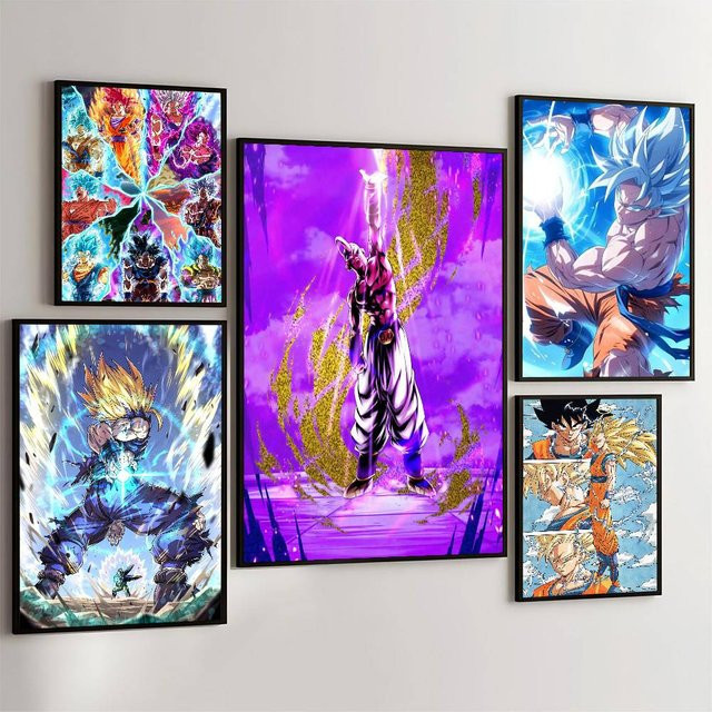 Dragon Ball Vintage-Poster als selbstklebender Retro-Aufkleber aus Kraftpapier in Mehrfarbig, B/H: 15,0 x 15,0 cm - Bild 1