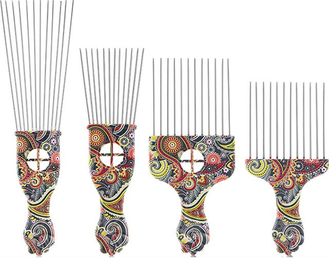 Afro-Haarkamm aus Metall, antistatischer Stilkamm, Unisex - Bild 1