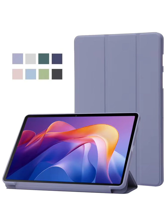 Xiaomi Redmi Pad 2 Schutzhülle aus PU-Leder mit Trifold-Funktion zum Aufstellen in Grau - Bild 3