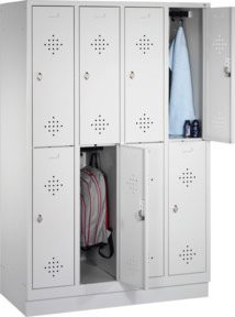 C+P Doppelstockspind Classic auf Sockel mit 8 Fächern, Farbe Lichtgrau, H x B x T: 180 x 119 x 50 cm - Bild 1