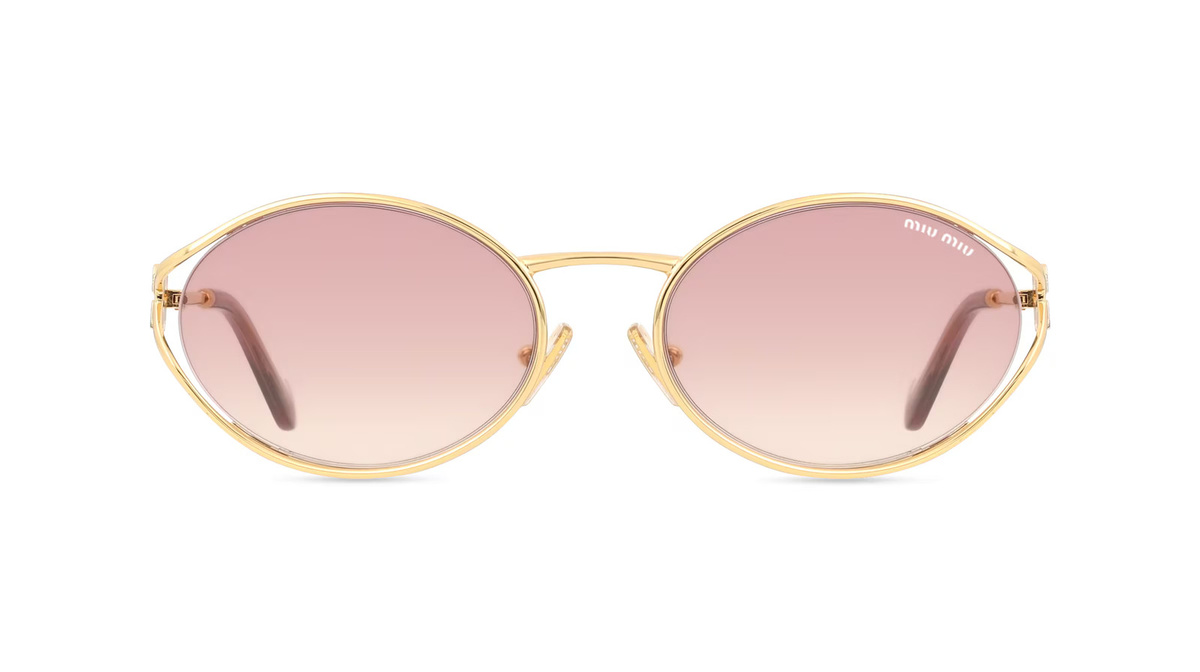 Miu Miu MU 52YS Sonnenbrille, Vollrand, Oval, Metall, Gold, Damen - Bild 1