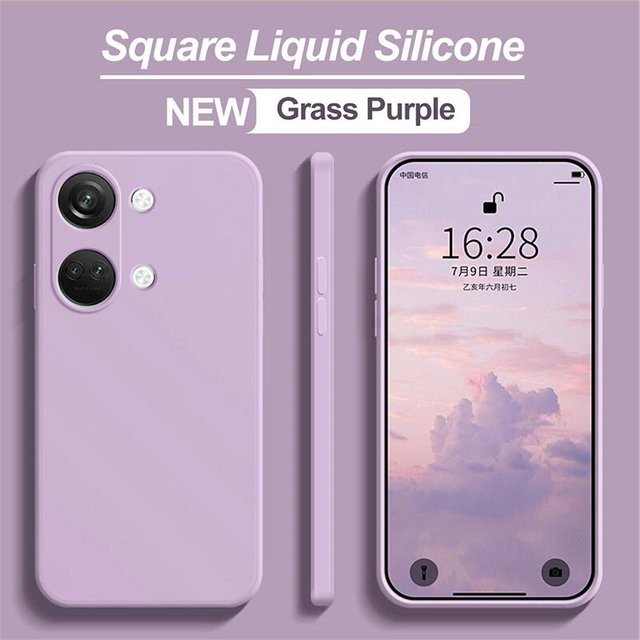 OnePlus Nord 3 Handyhülle aus Flüssigsilikon mit Kameraobjektivschutz in Purple - Bild 1