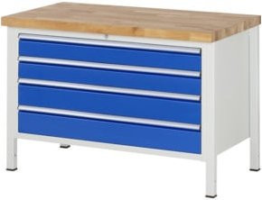 Rau Werkbank 8362A2 mit 4 Schubladen, B/T/H: 125,0 x 70,0 x 84,0 cm - Bild 1