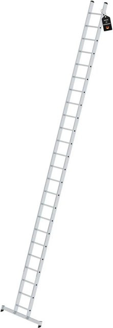 PROREGAL Sprossen-Anlegeleiter mit Traverse, 24 Sprossen, Silber - Bild 1