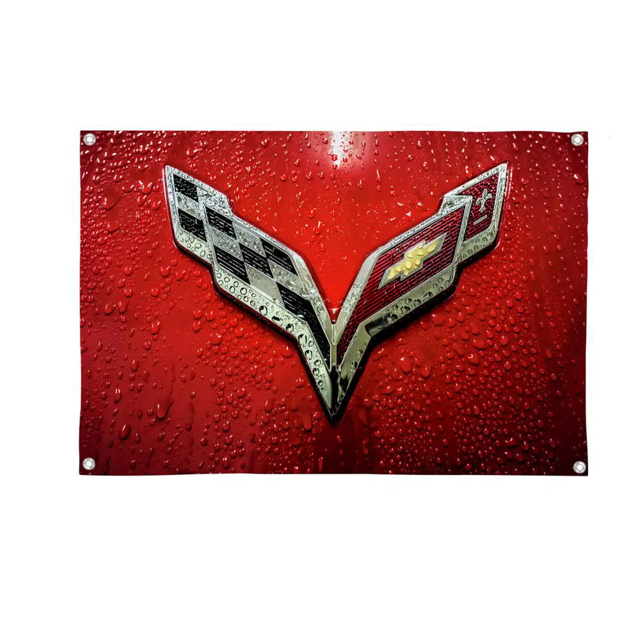 C-CORVETTE Wandbehang Game CAR Flags Kunstbanner in Schwarz-Rot mit abstraktem Grafikdesign für dein Zuhause oder Outdoor - Bild 2