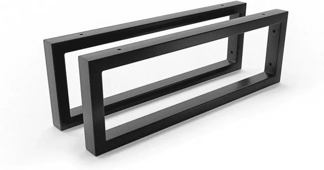 HEVVA Waschtischhalterung RHEIN 2er Set Schwarz Matt H: 15 cm, T: 45 cm - Bild 1