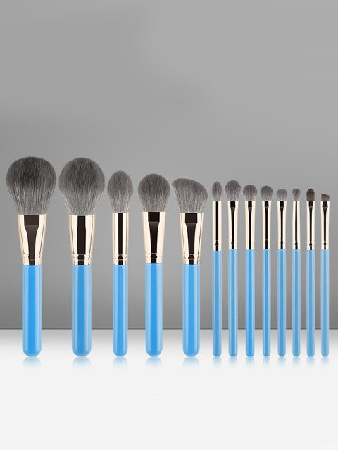 UOHLCX Make-up-Pinsel-Set, 13 Stück, Oma-Grau, Massivholzgriff, Unisex - Bild 1