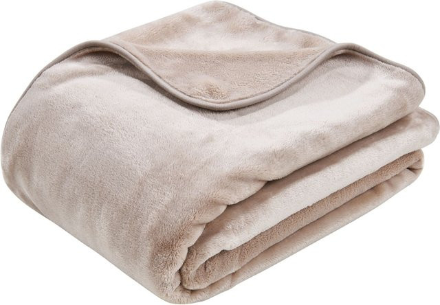 DONE Wohndecke Polar in Beige aus flauschigem Fleece und Microfaser - Bild 1