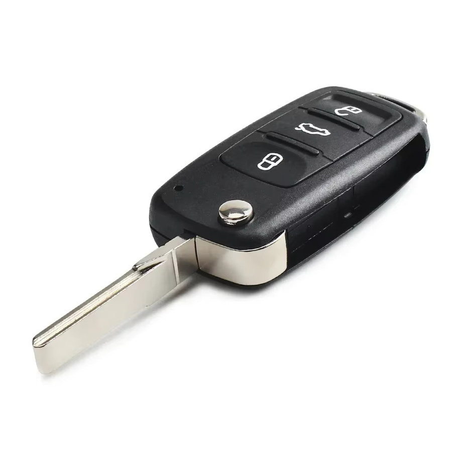 KEYYOU Auto Fernbedienung Schlüssel mit Schneiden Service 434MHz ID48 für VW Volkswagen Caddy Eos Golf Jetta Polo Touran Passat in Schwarz - Bild 3