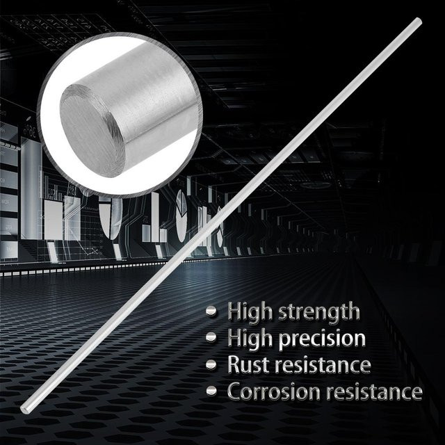 Fishine Lineare Welle aus Stahl, Runde Führungsschiene, Farbe: Silber, Durchmesser: 6 mm, Länge: 400 mm - Bild 1