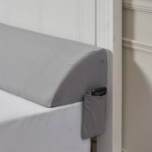 VEVOR Keilkissen als Bettspaltfüller mit Seitentasche, Grau, B/T/H: 193,0 x 200,0 x 15,2 cm, 25D High-Density Schaumstoff - Bild 1
