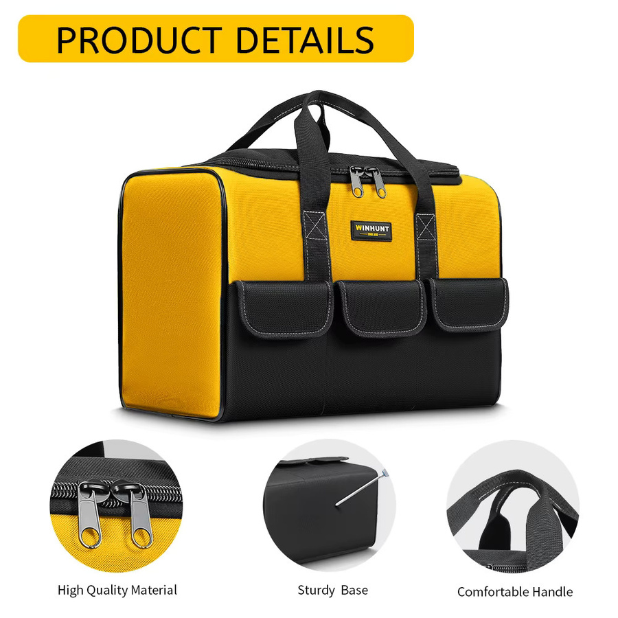 WINHUNT Werkzeugtasche 17 Zoll mit 6 Außentaschen für Handwerker und Elektriker - Bild 4