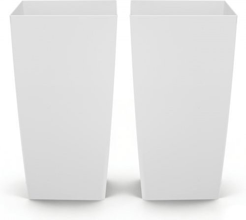 VEVOR Pflanztopf 2er-Set Weiß mit Rollen und Innentöpfen, H x B x T: 75 x 39 x 39 cm - Bild 1