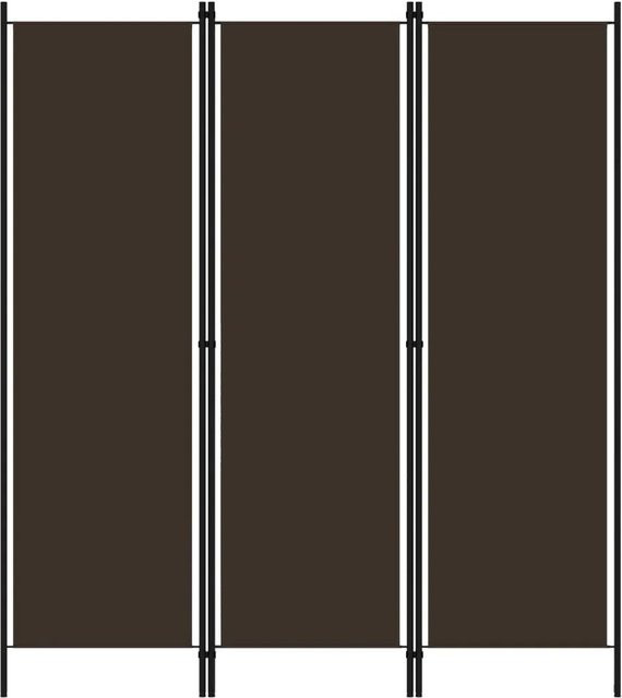 vidaXL 3-teiliger Raumteiler Braun aus Eisen und Polyester, B: 150 cm, H: 180 cm - Bild 1