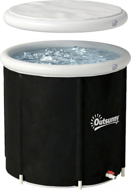 Outsunny Eisbad Faltbare Eisbadewanne mit 3 Isolierschichten und Abdeckung, Tragbares Eisbad-Komplettset für Erwachsene, Durchmesser: 78 cm, Volumen: 280 l - Bild 1