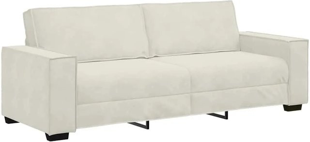 vidaXL 3-Sitzer-Sofa in Creme mit Samtbezug und Armlehnen B/T/H: 220 x 84 x 78 cm - Bild 1