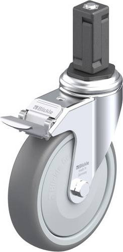 Blickle Lenkrolle LKRA-TPA 126KF-11-FI-EV14 mit Feststeller, Rad-Durchmesser: 125 mm, Tragfähigkeit: 120 kg, Farbe: Grau/Silber - Bild 1
