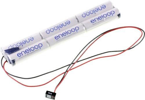 Panasonic eneloop Inline L2x3 MPX Akkupack mit 6x Mignon AA Akkus, NiMH, 7.2V, 1900 mAh, Weiß - Bild 1