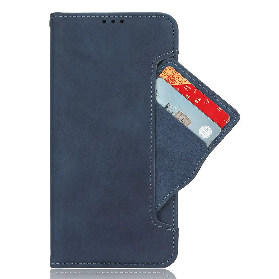 Oukitel C68 Flip Leder Hülle mit Magnetverschluss und Retro Brieftaschen-Design in Blau - Bild 2