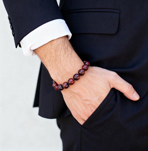 diffone Armband, Wein Tigeraugen Stein, Herren - Bild 1