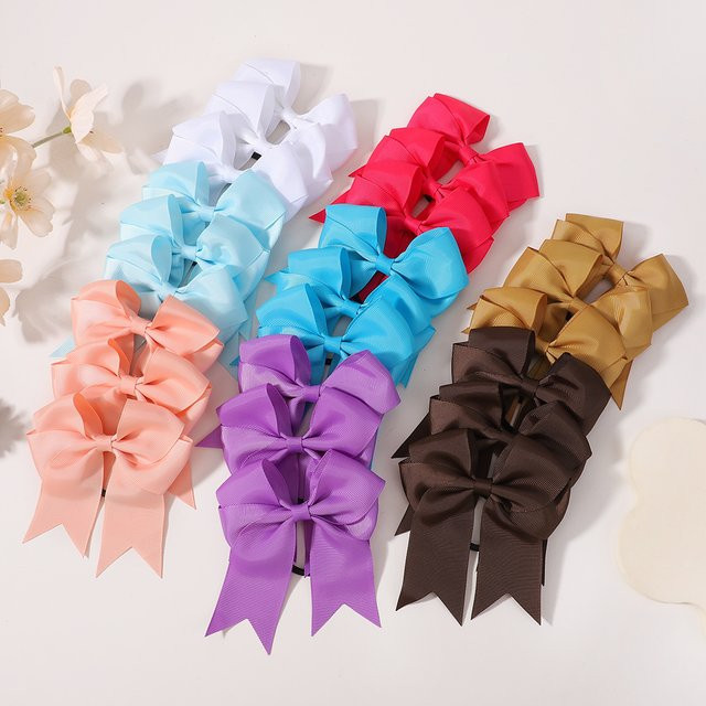 Kids Bows Haarspangen aus Baumwolle, 20 Stück, Kinder, verschiedene Farben - Bild 1