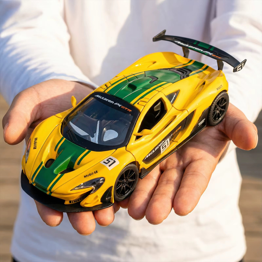 Maisto McLaren P1-GTR Supersportwagen, Metall-Druckgussmodell, 1:24, Gelb - Bild 4