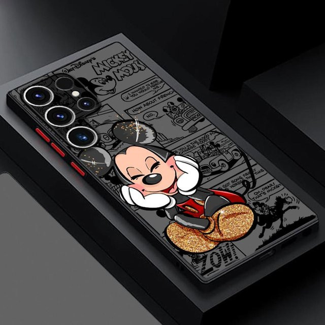 Mickey Minnie Maus Handyhülle Case in Schwarz für Samsung Galaxy S26 S25 Ultra S24 Plus S23 FE S22 S21 Note 20 10+ S20 - Bild 1