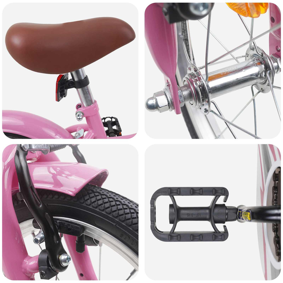 VD Home Furnishing Kinderfahrrad 16 Zoll Hellrosa - Bild 2