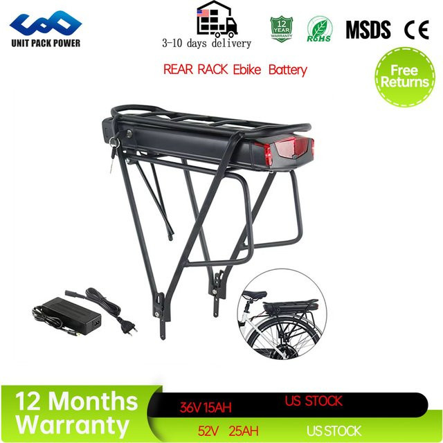 UNITPACKPOWER Lithium-Ionen-Ebike-Batterie 36V 21Ah für Elektrofahrräder, Schwarz - Bild 1