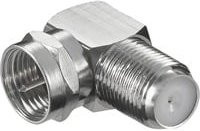 Goobay 90-Grad-Winkel-Adapter F-Stecker auf F-Kupplung in Silber - Bild 1
