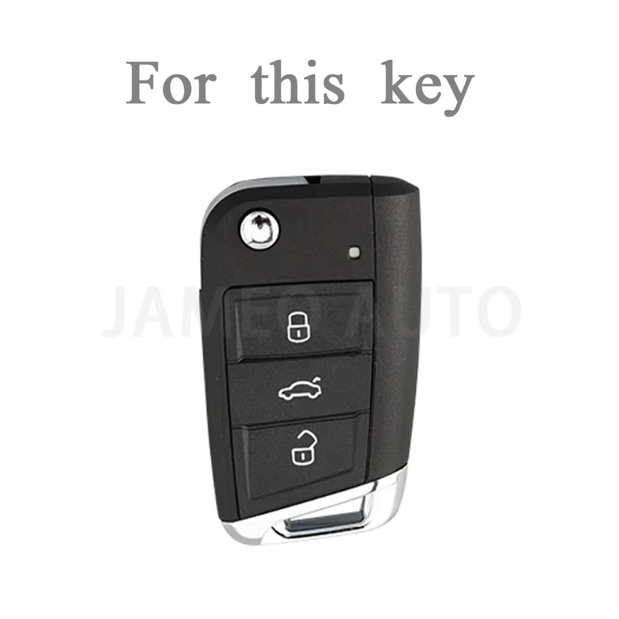 JAMEO AUTO Schlüsselhülle für Volkswagen Golf 7 GTI, Polo, T-Cross, T-Roc, Touran und Tiguan MK7/GTI/Golf R - Bild 2