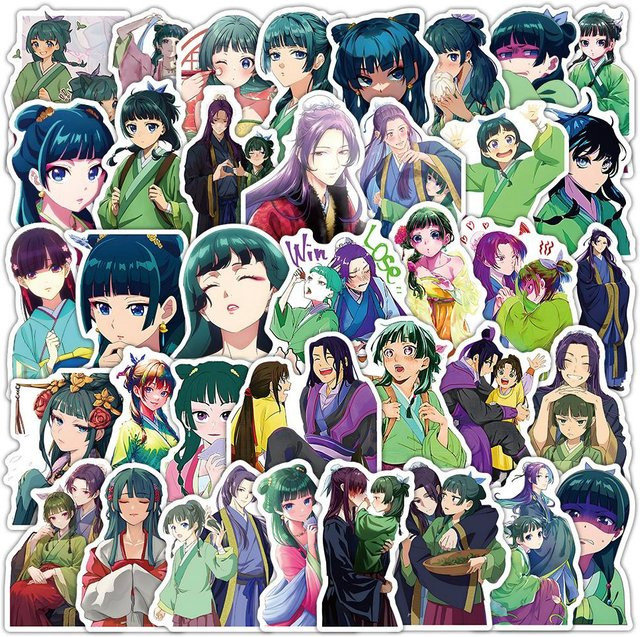 A Family Of Home Textiles Cartoon Die Apotheker-Tagebücher Aufkleber Maomao Anime Aufkleber wasserfest in Mehrfarbig - Bild 1