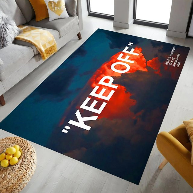 Karpetti Wolken-Teppich KEEP OFF in Multicolour, moderner Teppich aus Polyester für Wohnzimmer und Schlafzimmer, B/T: 60 x 40 cm - Bild 1
