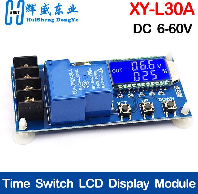 HUISHENGYUFA XY-L30A NC Batterieladesteuermodul mit LCD-Display und Überladeschutz, Blau, 6–60 V - Bild 1
