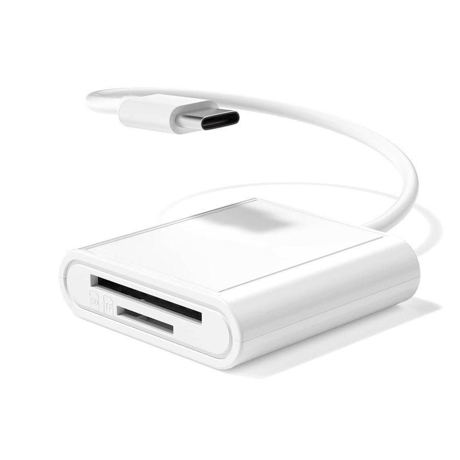 2-in-1 Typ-C zu SD/TF-Karten OTG-Adapter in Weiß für iPhone 16 15 Pro Max, iPad Mini 6 und Samsung Geräte - Bild 6