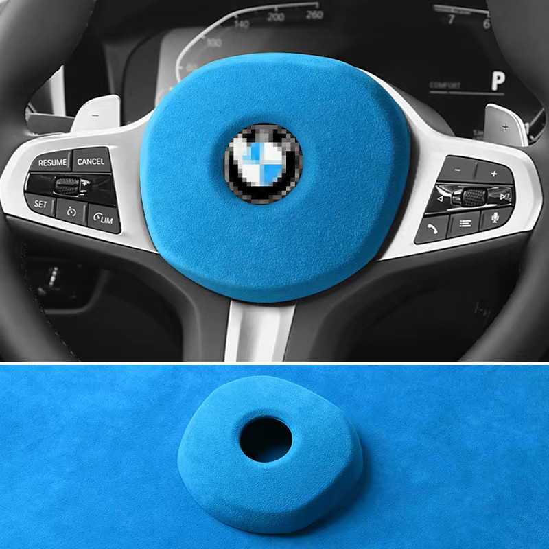 Alcantara Stil Lenkrad Panel Abdeckung für BMW G-Chassis in Schwarz Anti-Scratch Tuning Zubehör - Bild 3