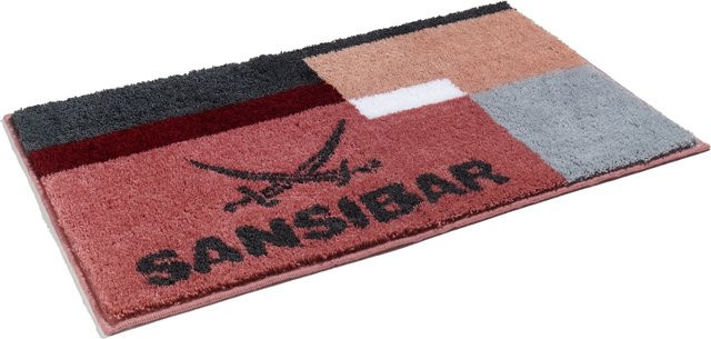 Badematte SANSIBAR in Rot mit modernem Grafikdesign, B/T: 120 x 70 cm - Bild 1