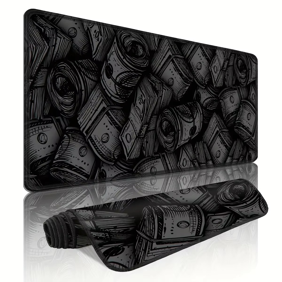 MRGLZY Money Coin Mauspad extra groß, schwarz, B/T: 90 x 40 cm - Bild 2