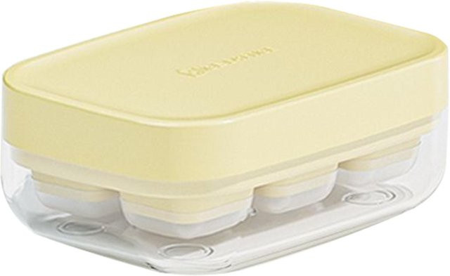 Mini Eiswürfelform mit 6 Fächern und Aufbewahrungsbox von TOMTOP JMS in Gelb - Bild 1