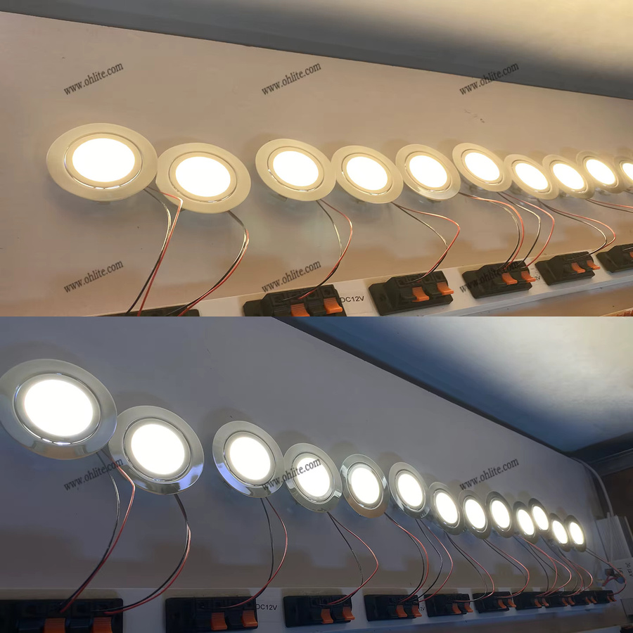 Ohlite LED Downlight IP65 Wasserdicht, Ultra-Dünner Einbauspot in Weiß für Camping, Auto, Badezimmer und Schrankbeleuchtung, 3W - Bild 4