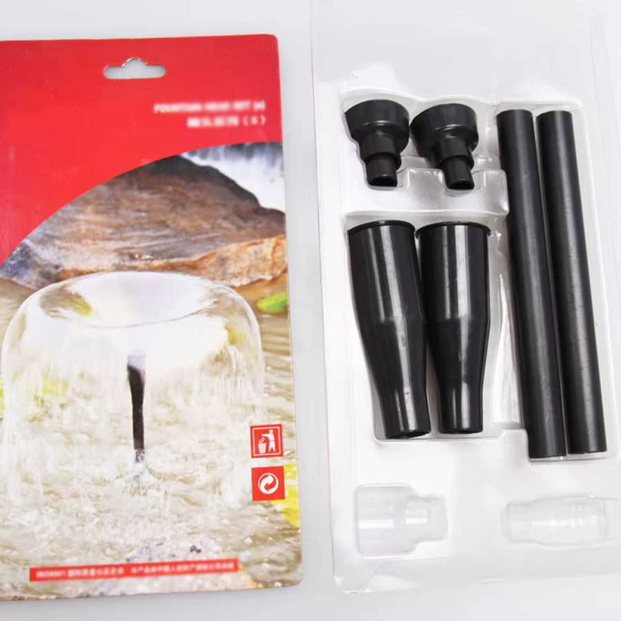 8er Set Multifunktionale Gartenbrunnen Düsenköpfe aus Kunststoff in Schwarz für Teiche, Pools und Aquarien - Bild 5