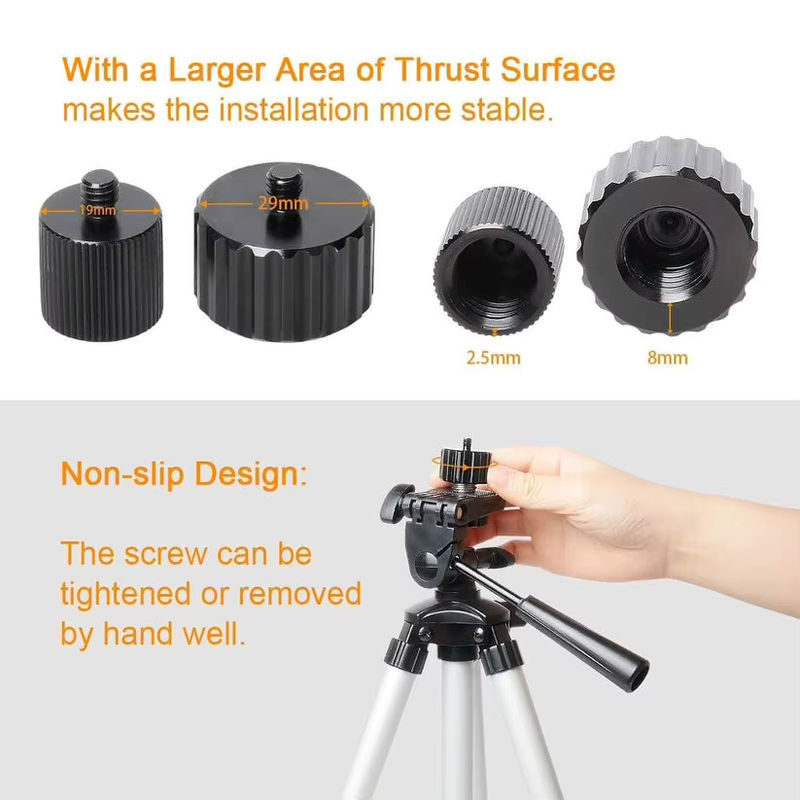HUEPAR Gewindeadapter 5/8"-11 Innengewinde auf 1/4"-20 Stecker für Stative in Schwarz - Bild 5