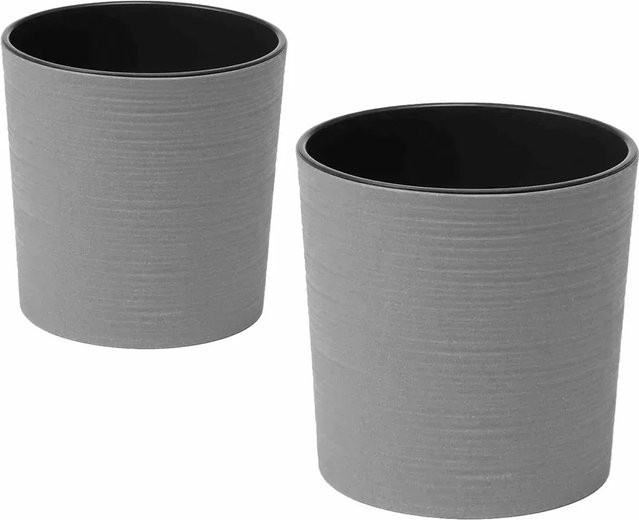 Siena Garden Pflanzgefäß Set Eco Lens Grau 2-teilig Ø 25 cm und Ø 30 cm - Bild 1